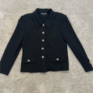 St. John Basics black cardigan jacket blazer